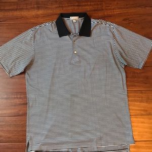 Peter Millar black and white stripped Polo